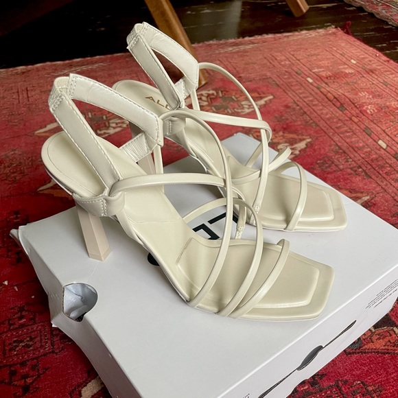 Aldo Amilia White Strappy Heels - Picture 2 of 5